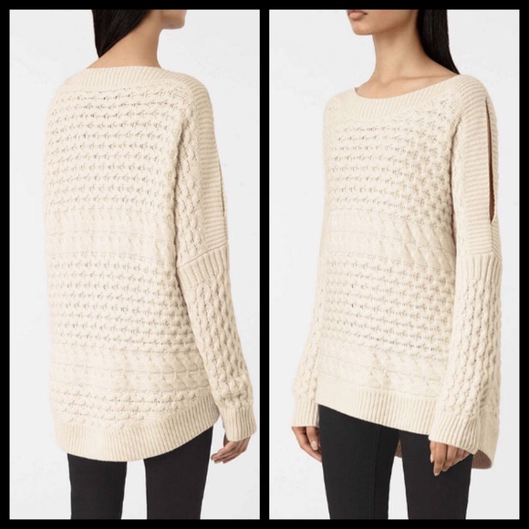 All Saints Sweaters - All Saints Wool Cashmere Chunky Cable Knit Sweater